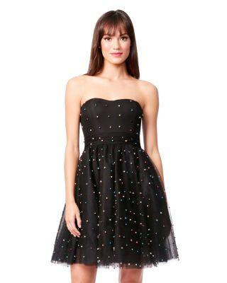 Steve Madden Rainbow Studs Party Dress Black Multi