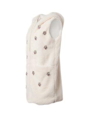 Steve Madden Crystal Clear Hooded Vest Black
