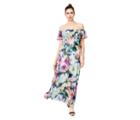 Betseyjohnson Wispy Floral Strapless Ruffle Maxi Dress Multi