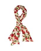 Steve Madden Roses Are Red Lace Trimmed Scarf Ivory
