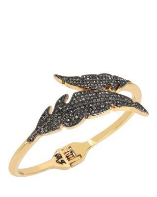 Steve Madden Angels And Wings Double Feather Bracelet Crystal