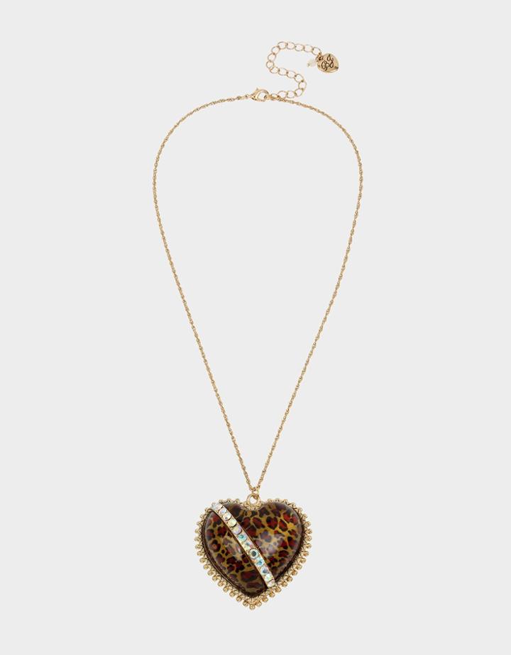 Betseyjohnson Leaping Leopards Heart Pendant Leopard