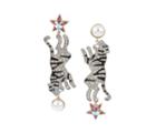 Betseyjohnson Magical Creatures Large Tiger Earrings Pink