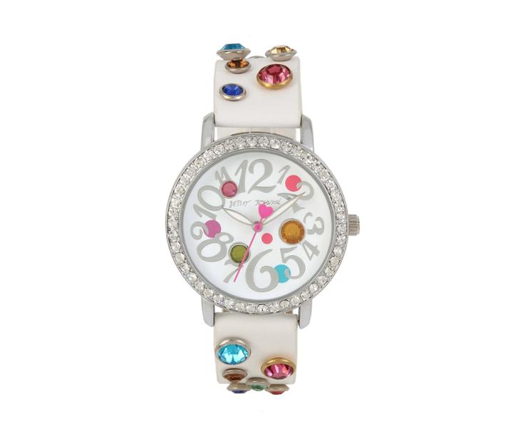 Betseyjohnson Bejewelled Betsey White Watch White