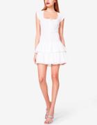 Betseyjohnson Mixed Media Knit Rib Eyelet Dress White