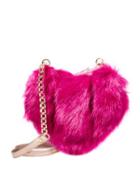 Steve Madden Fur Your Eyes Only Heart Crossbody Pink