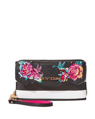 Steve Madden Belle Rose Wallet Black