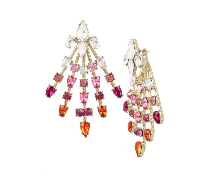 Betseyjohnson Magical Show Spray Front Back Earrings Pink