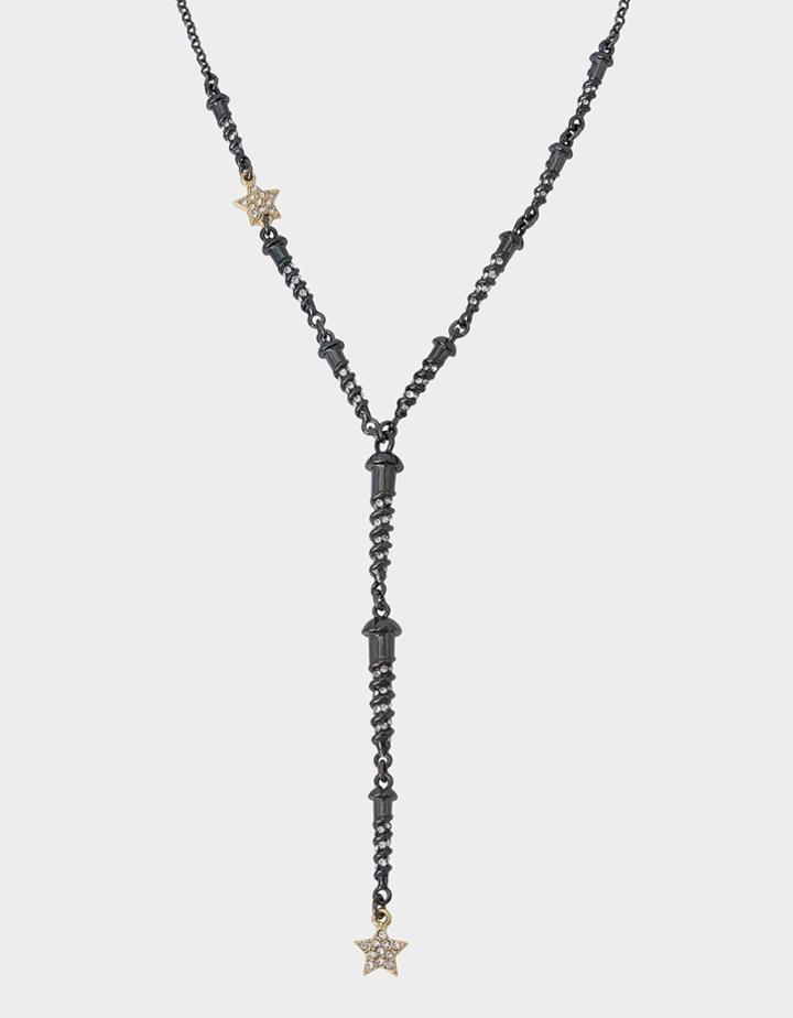 Betseyjohnson Celestial Punk Screw Y Necklace Crystal
