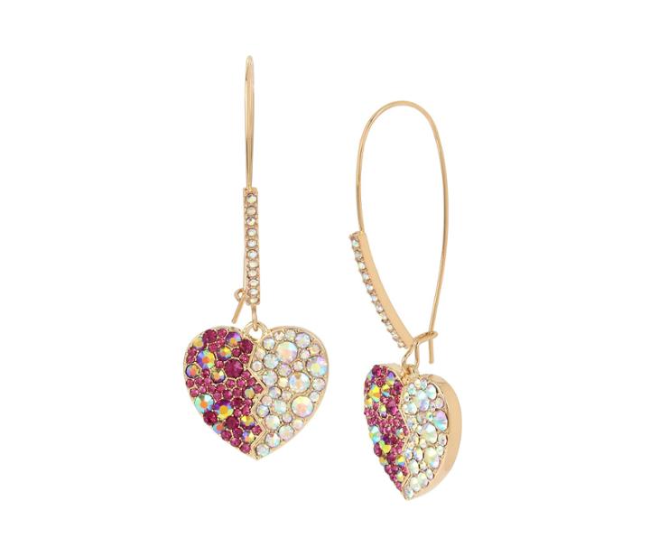 Betseyjohnson Breaking Hearts Hook Earrings Pink