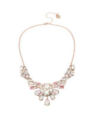 Steve Madden Little Angels Stone Necklace Pink