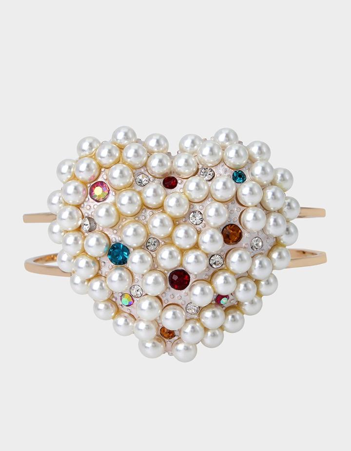 Betseyjohnson Pop Heart Pearl Hinge Bangle Multi