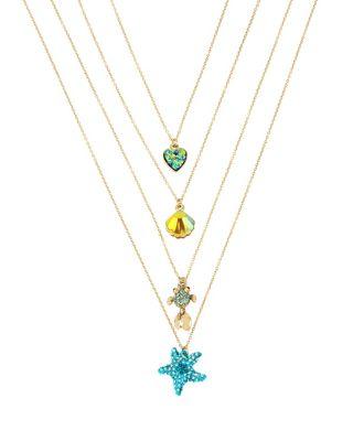 Steve Madden Crabby Couture Four Necklace Set Blue