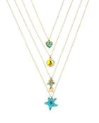 Steve Madden Crabby Couture Four Necklace Set Blue