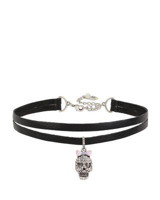 Steve Madden Betseys Skull Choker Black
