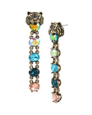 Steve Madden Mystic Baroque Tiger Clip Earrings Multi