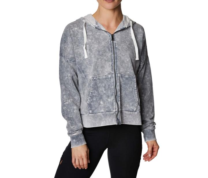 Betseyjohnson Bleach Wash Zip Up Hoodie Silver