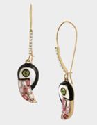 Betseyjohnson Welcome To The Jungle Tucan Hook Earrings Pink