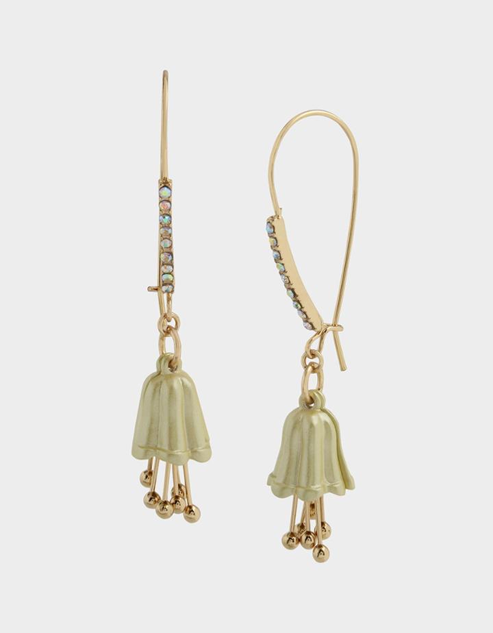 Betseyjohnson Lily Flower Hook Earrings Yellow