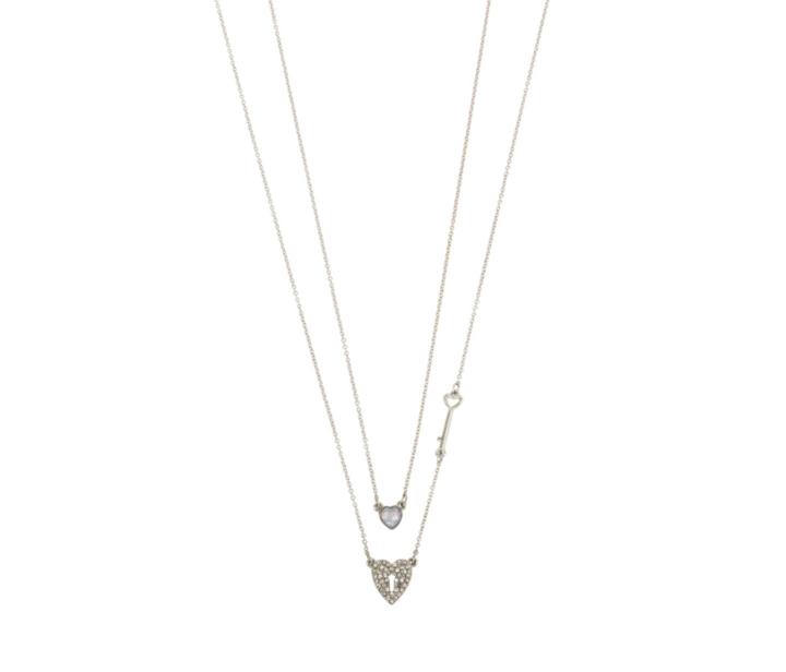 Betseyjohnson Betsey Blue Love Letters Heart 2 Pendant Set Blue