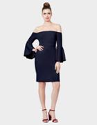 Betseyjohnson Off The Charts Bell Sleeve Dress Navy
