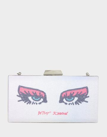 Betseyjohnson See Me Kiss Me Clutch Silver