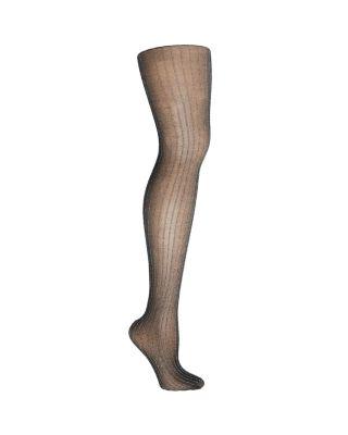 Steve Madden On The Town Lurex Striped Tights Black