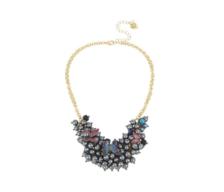 Betseyjohnson Butterfly Blitz Pearl Frontal Necklace Multi