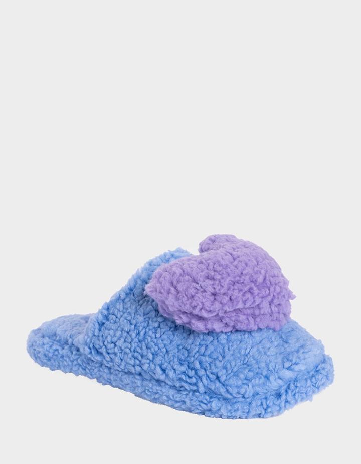 Betseyjohnson In The Fluff Heart Slippers Blue