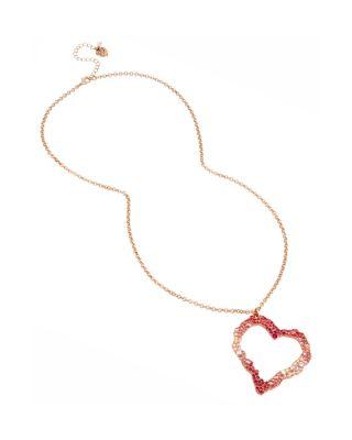 Steve Madden Not Your Babe Long Heart Pendant Pink