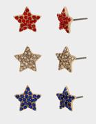 Betseyjohnson Firework Fun Star Stud Set Red-white-blue