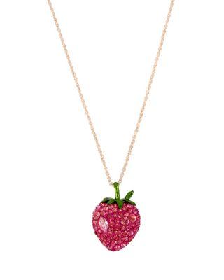 Steve Madden Fruity Petals Strawberry Pendant Pink
