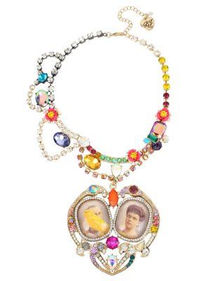 Steve Madden Granny Chic Statement Heart Pendant Multi