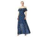 Betseyjohnson Vintage Marigold Buds Maxi Dress Blue Multi