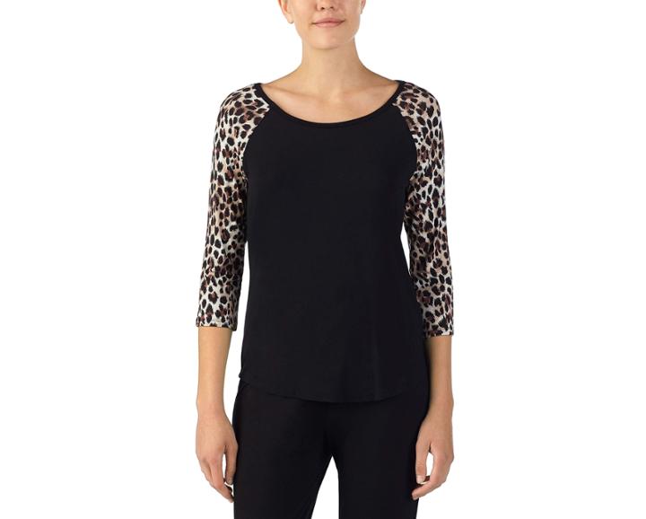 Betseyjohnson Heart And Soul Rayon Knit Tee Leopard