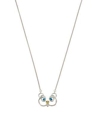 Steve Madden Critter Cz Bear Pendant Silver