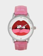 Betseyjohnson Three Layer Lips Watch Pink