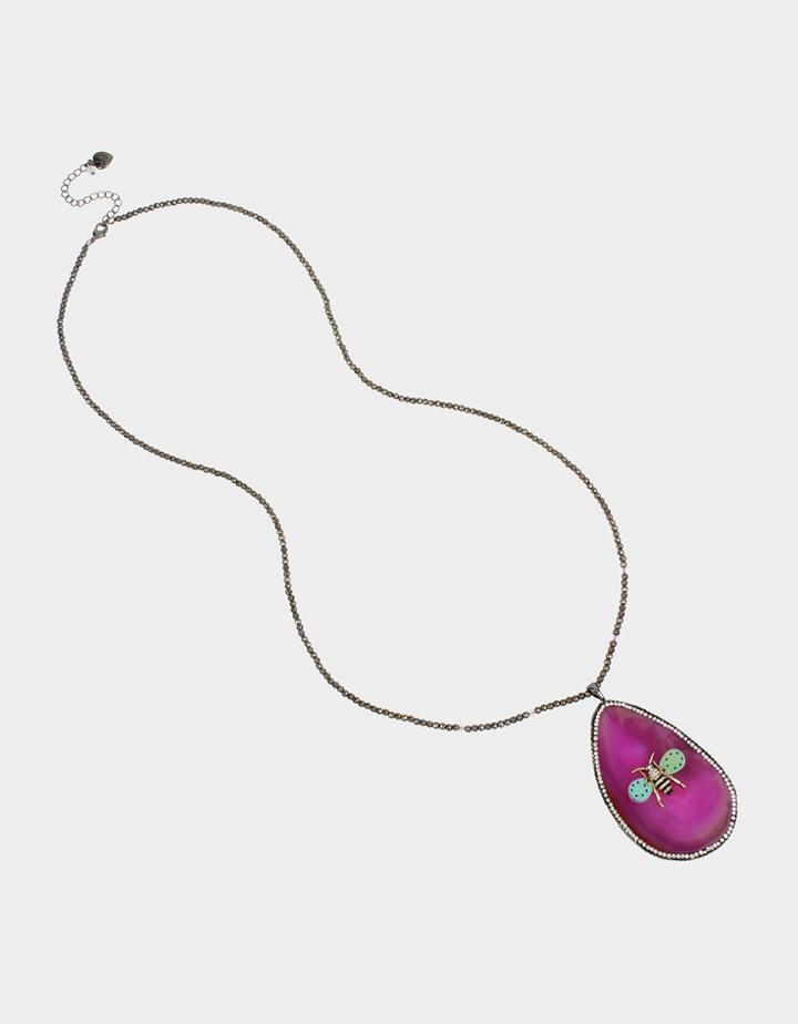 Betseyjohnson Sweetness And Light Stone Long Necklace Pink