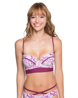 Steve Madden Smooth Operator Bump Me Up Bra Top Pink Multi