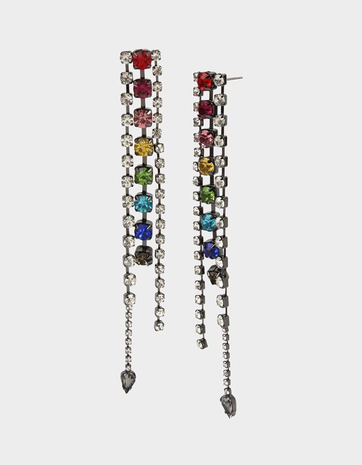Betseyjohnson Bling Thing Linear Earrings Rainbow Multi