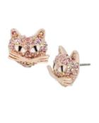 Steve Madden Rosey Kitty Stud Earrings Pink