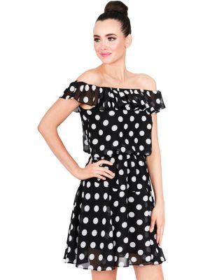 Steve Madden Dancing Dots Mini Dress Black/white