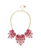 Steve Madden Breaking Hearts Statement Necklace Pink