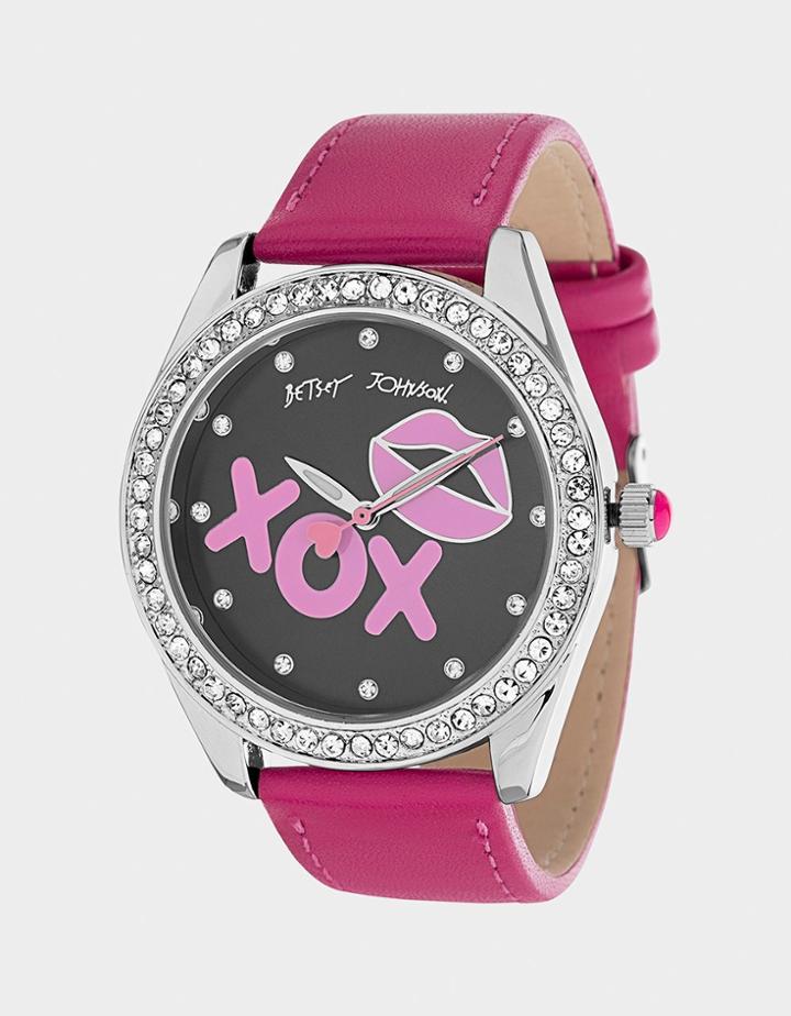 Betseyjohnson Betsey Time Xox Watch Pink