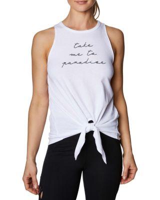 Steve Madden Paradise Knotted Tank White