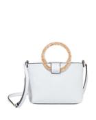 Steve Madden Confetti Rings Top Zip Bag White