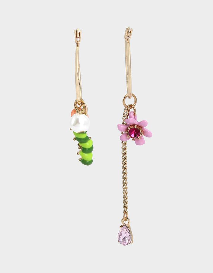 Betseyjohnson Enchanted Mismatch Earrings Pastel Multi