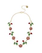 Steve Madden Enchanted Rose Rose Collar Necklace Pink