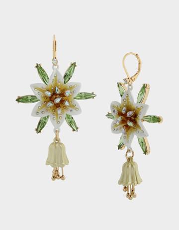 Betseyjohnson Lily Flower Large Lily Earrings Yellow