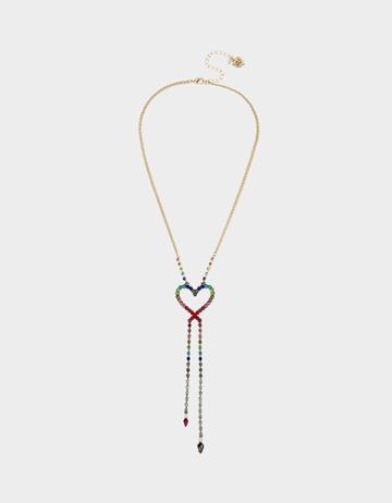 Betseyjohnson Bling Thing Heart Opens Necklace Rainbow Multi
